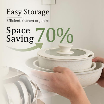 Cookware Sets, Non Stick Pots and Pans Set Detachable Handle