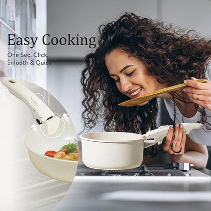 Cookware Sets, Non Stick Pots and Pans Set Detachable Handle