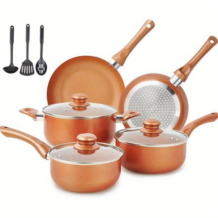 Set Ultra Nonstick, Pre-Installed 11pcs Cookware