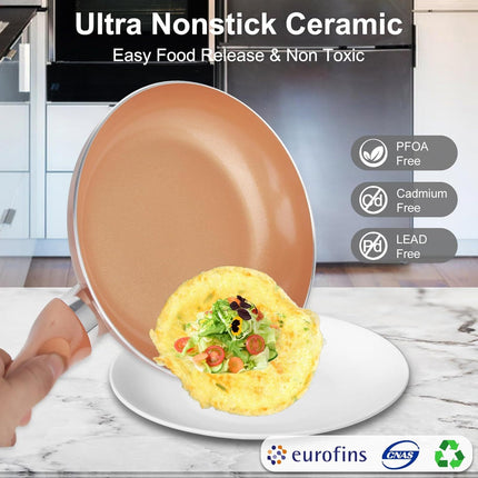 Set Ultra Nonstick, Pre-Installed 11pcs Cookware