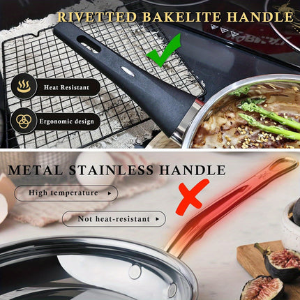 Stainless Steel Pots and Pans Set Nonstick, 6-Piece Kitchen Cookware Sets with Stay-Cool Handles