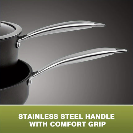 Stainless Steel Pots And Pans Set 4pcs With Lid, Induction Cookware For Oven & Dishwasher
