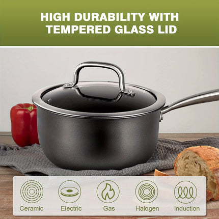 Stainless Steel Pots And Pans Set 4pcs With Lid, Induction Cookware For Oven & Dishwasher