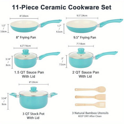11pcs Kitchen Cookware Sets Induction Cookware,