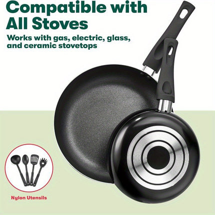 Cookware Set, 12 Piece Pots and Pans with Utensils,