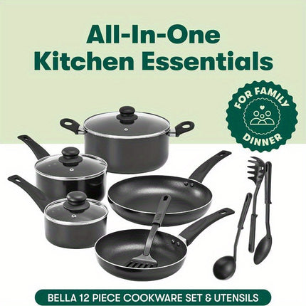 Cookware Set, 12 Piece Pots and Pans with Utensils,