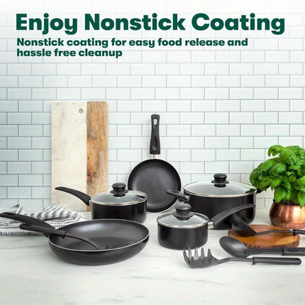 Cookware Set, 12 Piece Pots and Pans with Utensils,