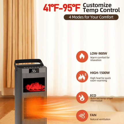 1500W Space Heater with Thermostat, Electric Space Heaters