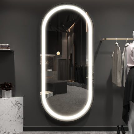 70"x32" Large Luxury Wall Mounted Mirror with LED Lights - Oval Full Length Mirror