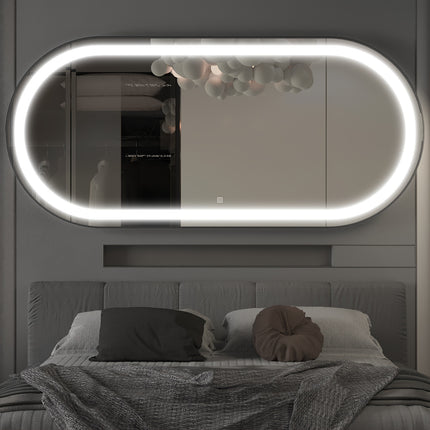 70"x32" Large Luxury Wall Mounted Mirror with LED Lights - Oval Full Length Mirror