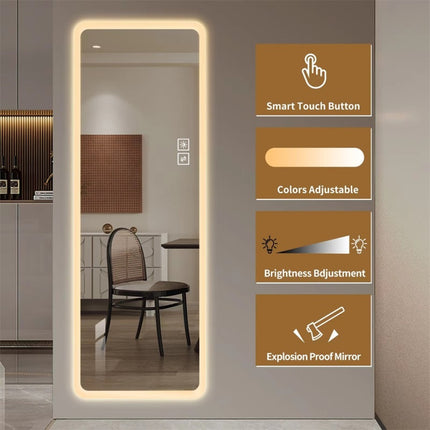 Mirror LED Mirror Wall-Mounted Mirror Big Size Rounded Corners, Bedroom, Living Room, Dressing Room Hotel