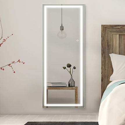 64"x21" Extra Long Full-Length Mirror with LED Lights - Modern Floor Standing