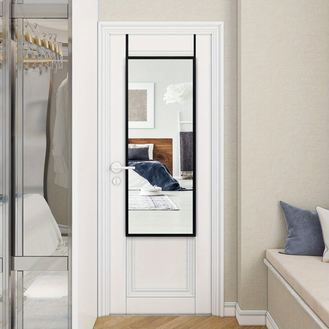 Door Wall Mounted Mirror Full Length Hanging Mirror Bedroom Bathroom Black