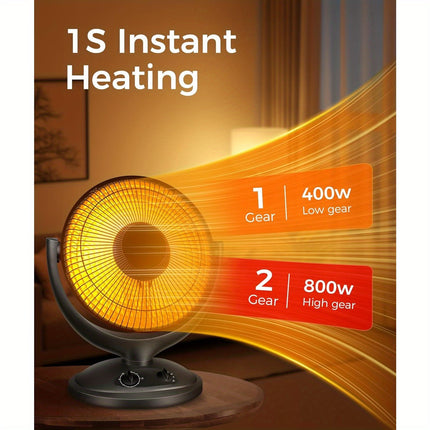400W/800W Rapid Heating Oscillating Space Heater - Electric Space Heaters with 2-Level Heating,