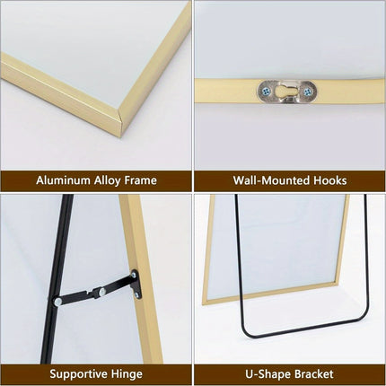 Full Length Mirror, 65‘’x 22'' Floor Mirror with Stand, Floor Mirror with Aluminum