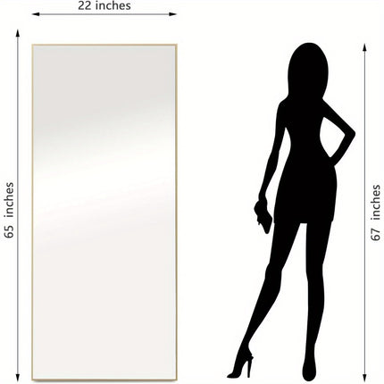 Full Length Mirror, 65‘’x 22'' Floor Mirror with Stand, Floor Mirror with Aluminum