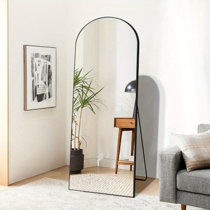 Full Length Mirror, Floor Mirror With Stand, Leaning Wall Mounted Floor Standing Mirror With Aluminum