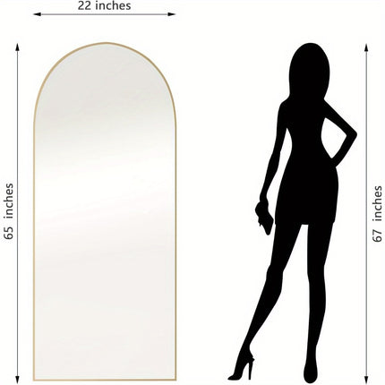 Full Length Mirror, Floor Mirror With Stand, Leaning Wall Mounted Floor Standing Mirror With Aluminum