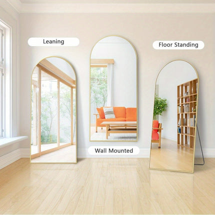 Full Length Mirror, Floor Mirror With Stand, Leaning Wall Mounted Floor Standing Mirror With Aluminum