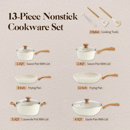 Kitchen Nonstick Cookware Sets with Bakelite Handles,