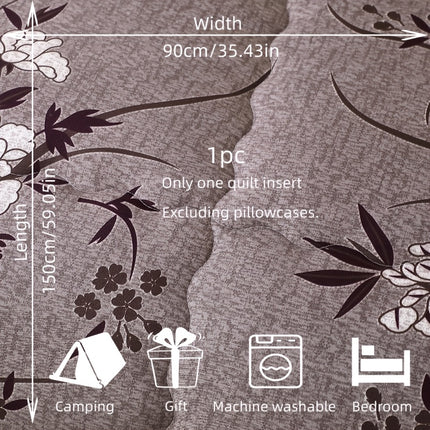 1pc Luxury Dark Grey Purple Floral Bedspread