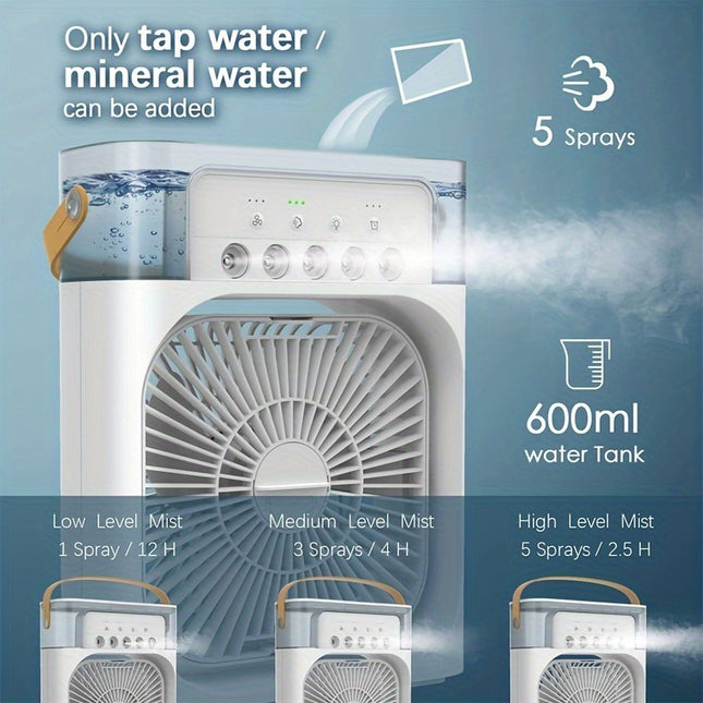 1pc Portable USB Humidifier Fan with Aroma Diffuser, Adjustable Speed, 2-in-1 Mist Sprayer, ≤36V Operating Voltage, Ideal for Home & Office Use, No Battery Required, Perfect Holiday Gift