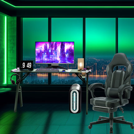 Gaming Desk Featuring a Headphone Holder And a Cup Holder, 60Cm Wide, Made with a Carbon