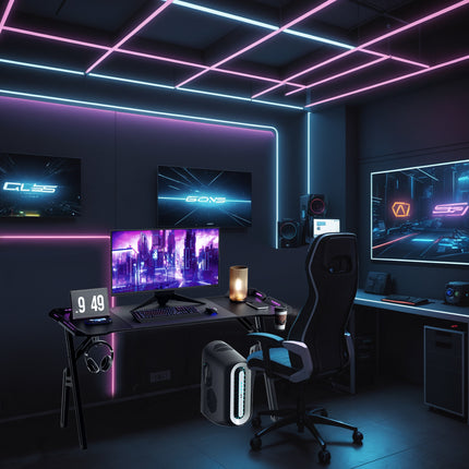 Gaming Desk Featuring a Headphone Holder And a Cup Holder, 60Cm Wide, Made with a Carbon