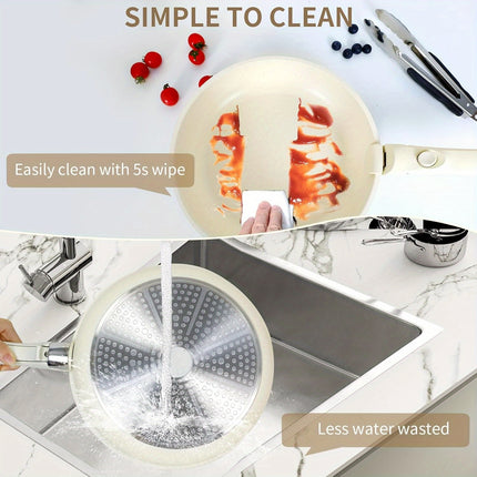 13-Piece Ceramic Kitchen Cookware Set, Detachable Dandle Pots and Pans with Pan Protectors,