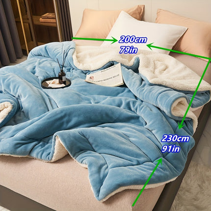 Luxury Soft Milk Velvet Lamb Fleece Double-Layer Comforter, Machine Washable