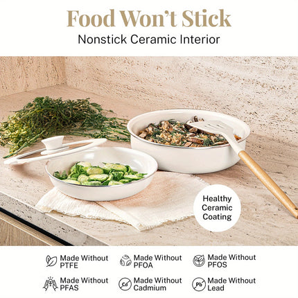 Nonstick Pots and Pans 18 Piece Ceramic Induction Cookware Kitchen Set