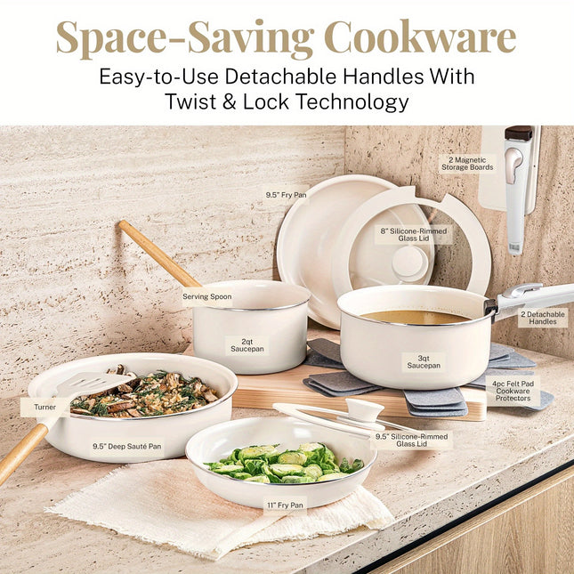 Nonstick Pots and Pans 18 Piece Ceramic Induction Cookware Kitchen Set