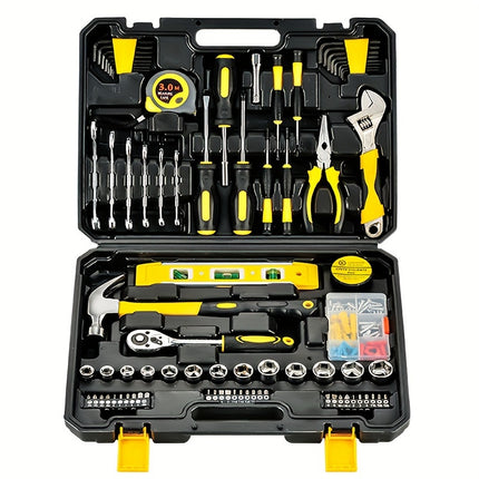 108pcs Tool Set for Home Use, Including Manual Tools for Automotive Repair in a Toolbox