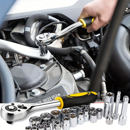108pcs Tool Set for Home Use, Including Manual Tools for Automotive Repair in a Toolbox
