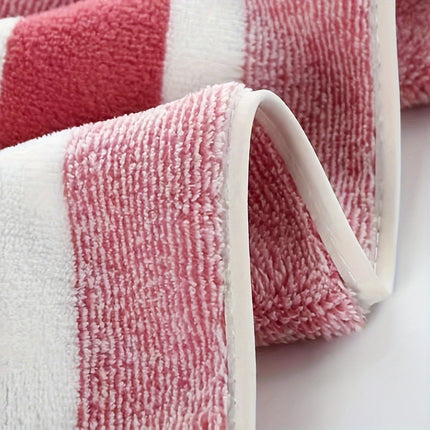 LDQ 4-Piece Coral Fleece Towel Set, Polyester, Rustic Style Oblong, Hypoallergenic,