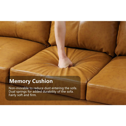 Leather Couch L Shape Couch Faux Leather Sofa Living Room Sofa with Chaise 2 Piece Using for Living Room
