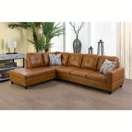 Leather Couch L Shape Couch Faux Leather Sofa Living Room Sofa with Chaise 2 Piece Using for Living Room