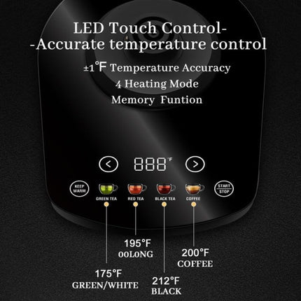 Electric Kettle Is a 1200W Appliance Designed for Brewing Tea And Coffee, Featuring Four Heating Settings,