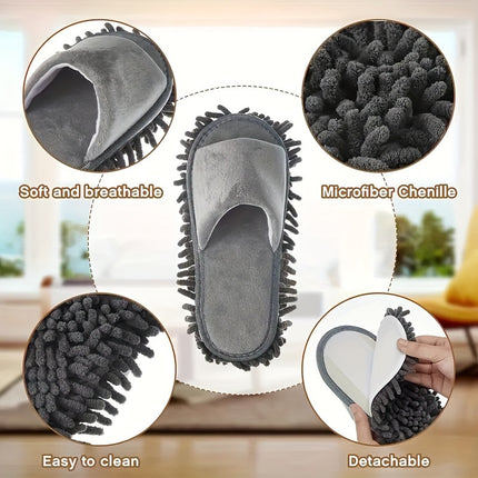 1 Pair of Removable Mop Slippers, Super Soft and Silent, One Size Fits All, Cleaning Supplies, Cleaning Tools