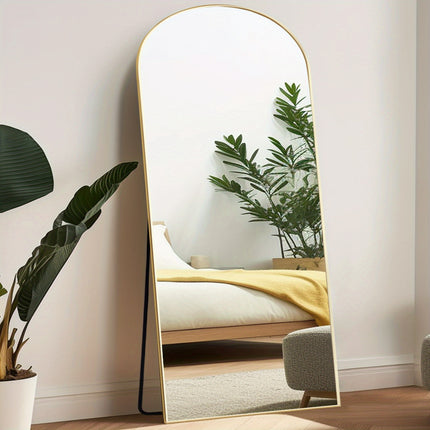 Floor Mirror - Full Length with Stand, Freestanding or Wall-Mounted Options, Elegant Design Mirror for Bedroom,