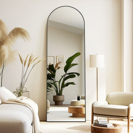 Floor Mirror - Full Length with Stand, Freestanding or Wall-Mounted Options, Elegant Design Mirror for Bedroom,