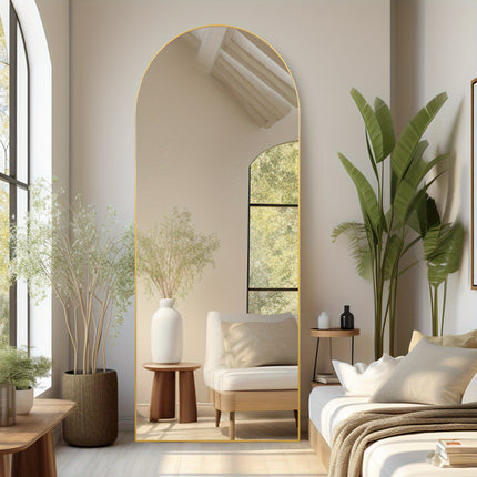 Floor Mirror - Full Length with Stand, Freestanding or Wall-Mounted Options, Elegant Design Mirror for Bedroom,