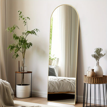 Dressing Mirror Gold Black Aluminum Frame