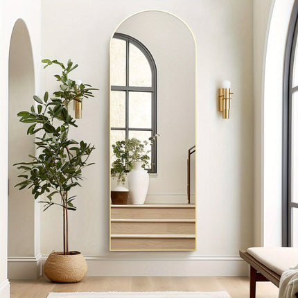 Dressing Mirror Gold Black Aluminum Frame