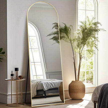 Dressing Mirror Gold Black Aluminum Frame