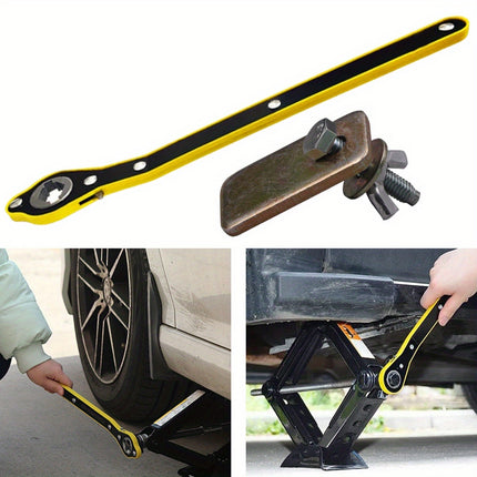 A Universal Car Jack with a Power-Saving Wrench And Converter, Featuring