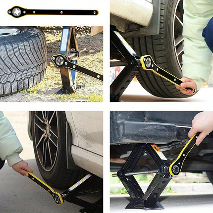 A Universal Car Jack with a Power-Saving Wrench And Converter, Featuring