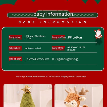 Plush Cute Elk Domestic Ornaments Christmas Gift Christmas Tree Pillow