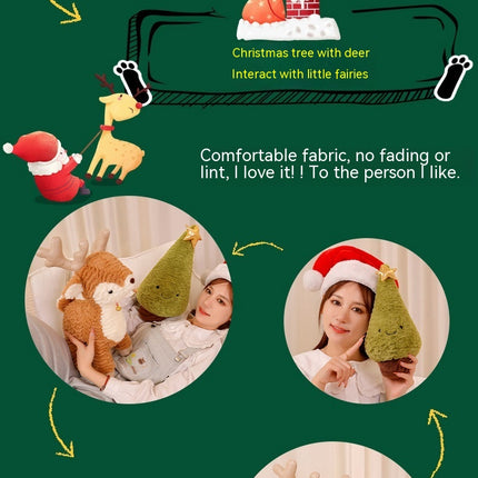 Plush Cute Elk Domestic Ornaments Christmas Gift Christmas Tree Pillow