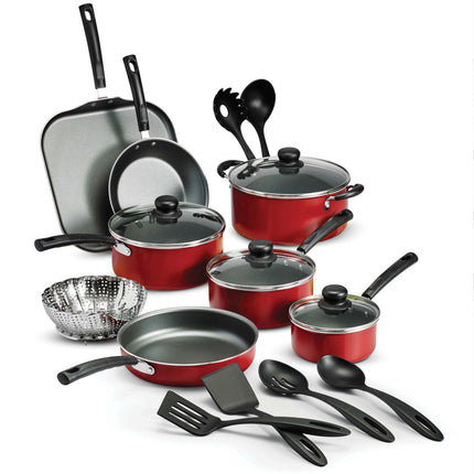 18pcs Easy to Clean Nonstick Cookware Set - Oven-Safe Grill with Frying Pan,